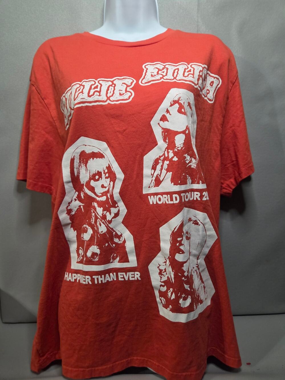 Billie Eilish Happier Than Ever World Tour 2022 Red Graphic T Shirt 148